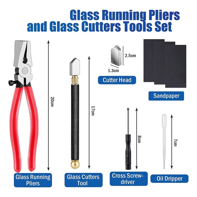 Glass Cutter Kits Stained Glass Supplies With Heavy Duty Glass Running  Pliers And Pencil Glass Cutter Tool - AliExpress